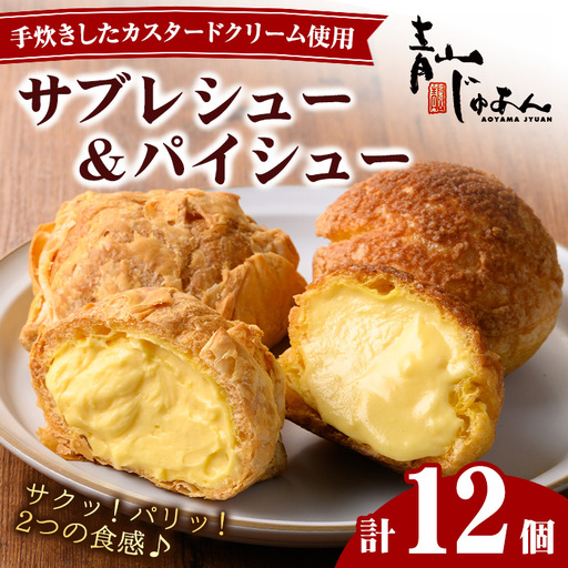 シュークリーム 12個 薩摩77万石溶岩サブレシュー パイシュー お菓子 スイーツ おやつ 青山じゅあん No.1049-B