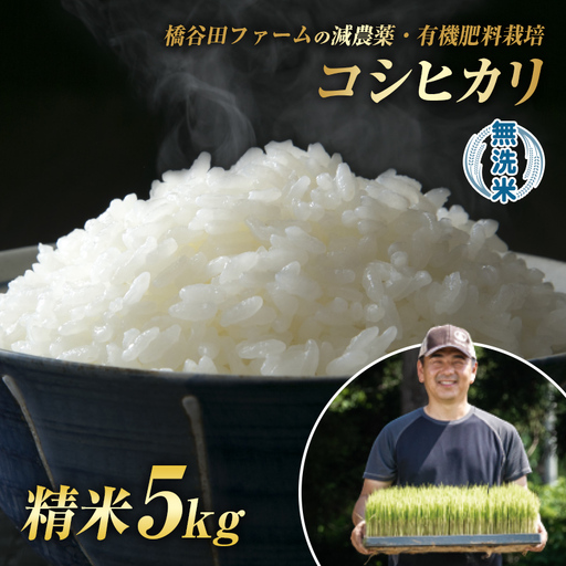 令和8年産 減農薬・有機肥料栽培コシヒカリ 無洗米 5kg 米 お米 おこめ ご飯 ごはん 福島県 西会津町 F4D-2479