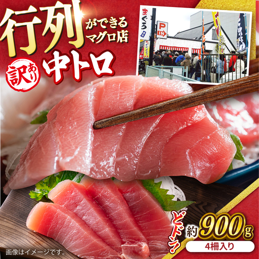【訳あり】天然マグロ 中トロ メバチ 計約900g マグロ  [AKAK010]