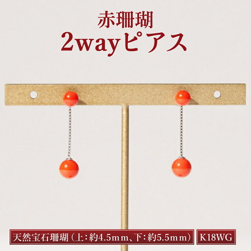 赤珊瑚 2wayピアス 珊瑚 FN-Limited-PR