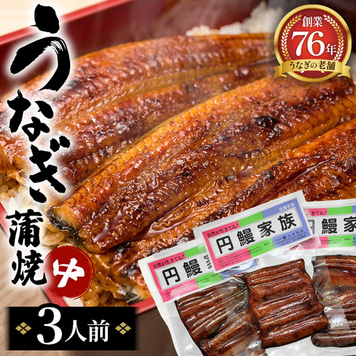 うなぎ蒲焼(中)3人前 No.098