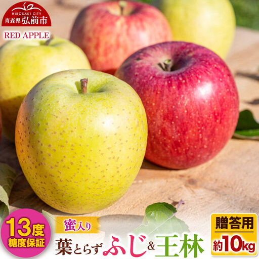 【26年12月上旬～発送】りんご 13度糖度保証【贈答用】蜜入り 葉とらずふじ＆王林 約10kg 先行受付