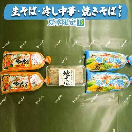 生そば ・ 冷し中華 ・ 焼きそば セット 【 夏季限定 B】 生麺 生 そば 蕎麦 冷やし中華 食べ比べ 麺 詰合せ [AG017ya]