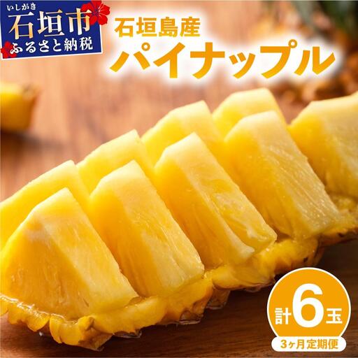 【定期便】石垣島産 パイナップル 3回 定期 3種 計6玉
