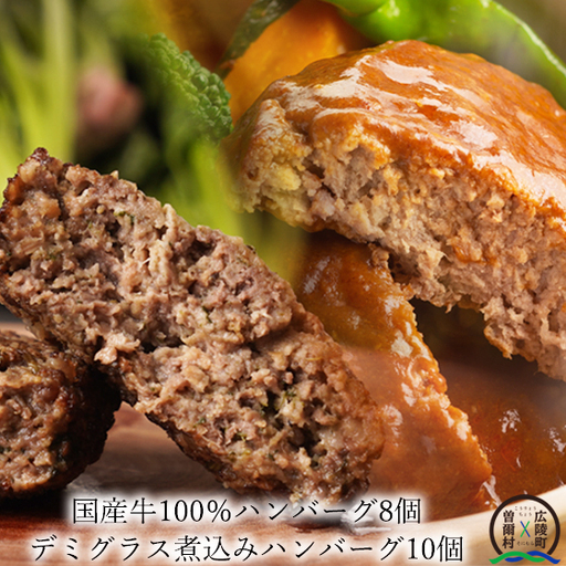 レンジで簡単調理ハンバーグ2種セット【広陵町×曽爾村連携返礼品】