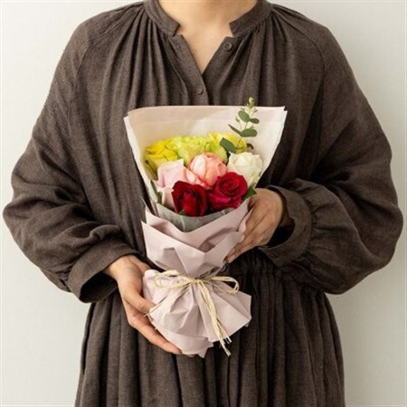 ホシファーム人気No.1 　ホシファームのフリルブーケ　カラフル8本_花・観葉植物  花 _【配送不可地域：離島・北海道・沖縄県】【1433403】
