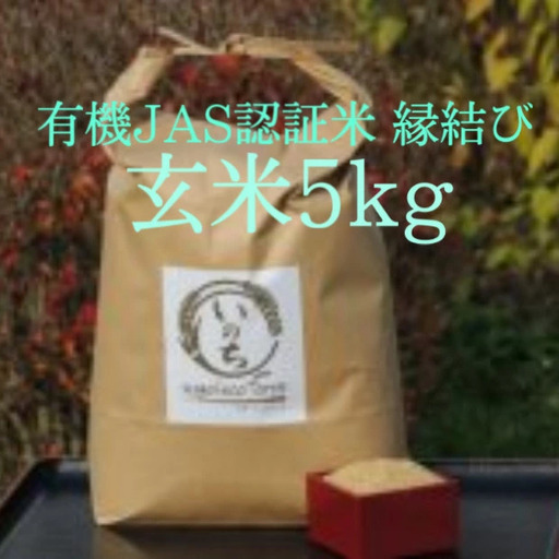 有機JAS認証米「縁結び」玄米５kg　【07208-0250】