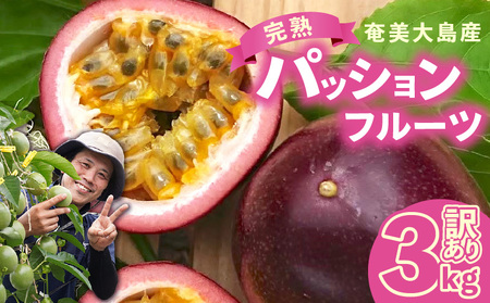 【 2026年 先行予約 分】 訳あり ！ 完熟 ！ 南の島奄美 の パッションフルーツ 家庭用 3kg （ 傷物 、 色むらあり 、 サイズ混合 ） A151-002-01 パッションフルーツ 完熟パッションフルーツ 訳アリ 果物 フルーツ 果実 南国フルーツ 美味しい おいしい 鹿児島県 鹿児島 甘い あまい 甘み 酸味 爽やか 完熟 Amami sun time farm ふるさと納税 奄美市 おすすめ ランキング プレゼント ギフト
