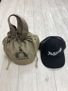 [尾張津島秋まつり](石採祭車)オリジナルデザイン巾着バッグ&メッシュキャップ[Fサイズ]セット