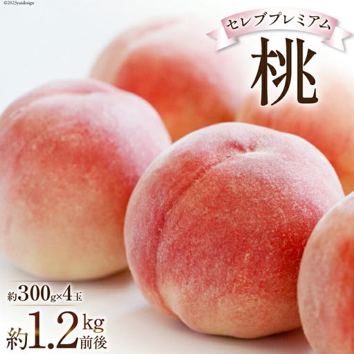 【2026年発送】桃 山梨 セレブ プレミアム 4玉 約1.2kg