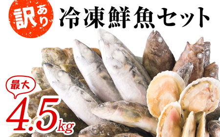 [2026年12月下旬発送]北海道 冷凍鮮魚セット 最大4.5kg 「漁師応援プロジェクト!」 下処理済み 4〜5種 ホタテが必ず入る おまかせ セット 魚 魚介 訳あり