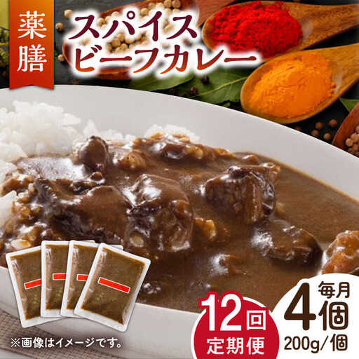 【12回定期便】薬膳スパイスビーフカレー 4食 /自然庵 [UCQ009] カレー