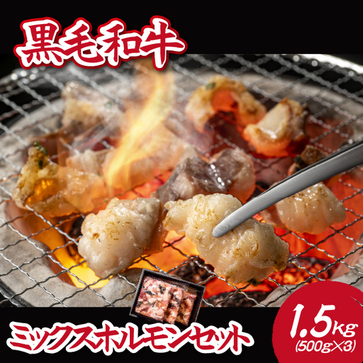 [自社農場和牛]黒毛和牛ミックスホルモン 1.5kg(国産 黒毛和牛 牛肉 ホルモン 焼肉 BBQ 冷凍 送料無料) 焼肉 和牛焼肉 牛肉焼肉 ホルモン焼肉 国産焼肉