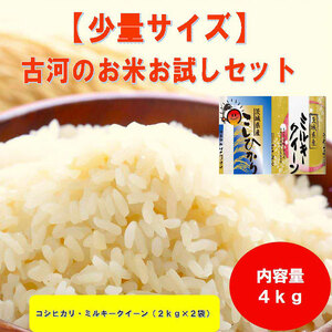 【新米】古河のお米お試しセット（コシヒカリ・ミルキークイーン各2kg） | 米 着日指定可 ※2026年9月～発送 _DP13