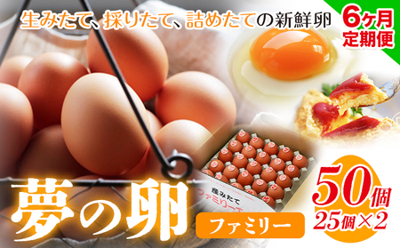 卵 たまご 6ヶ月 定期便 赤玉 夢の卵 ファミリー 50個 計300個[お申込み月翌月から出荷開始]株式会社めぐみ 岡山県 浅口市 送料無料 25個 × 2セット たっぷり 家族 食卓