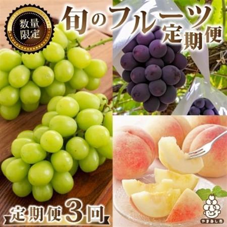 【発送月固定定期便】2026年発送 山梨 旬の果物 桃+種無し黒ぶどう+シャインマスカット 全3回_甘いシャインマスカット あまいシャインマスカット 美味しいシャインマスカット おいしいシャインマスカット 人気のシャインマスカット 瑞々しいシャインマスカット _【配送不可地域：離島・沖縄県】【4005774】
