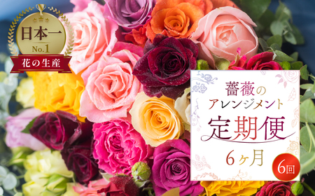 [定期便]薔薇のアレンジメント定期便 6回定期便 花