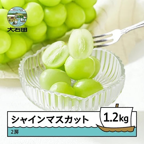令和8年産 ぶどう シャインマスカット 秀品 2房 約600g×2 ns-busmx1200