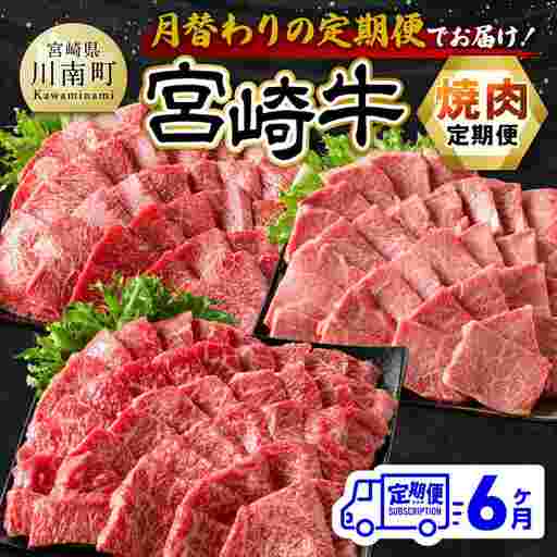 【6ヶ月定期便】宮崎牛焼肉定期便 全6回【 肉 牛肉 国産 宮崎県産 】