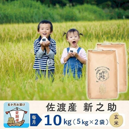 [定期便 6回 玄米]白米 10kg 計60キロ | 新之助 新潟県 佐渡市