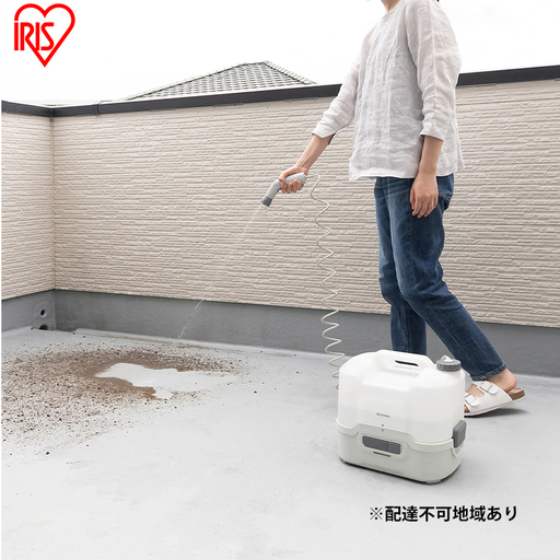 充電式ポータブルウォッシャー JPW-T81-W/H ホワイト/グレー 洗浄機 コードレス 充電式 バッテリー式 ホース タンク 温水洗浄 大容量 洗車 ガーデニング 屋外 持ち運び アイリスオーヤマ 掃除グッズ 