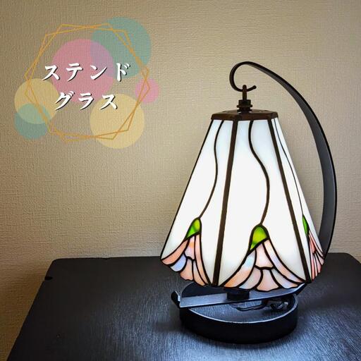 ステンドグラス・ミニ吊りランプ(白)