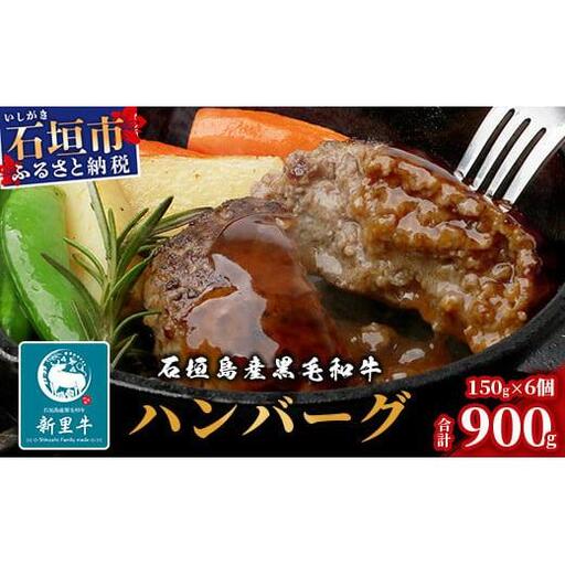 石垣島産 黒毛和牛 新里牛 職人手ごね生ハンバーグ (150g×6) 合計900g SZ-7