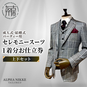 セレモニースーツ[上下セット][ スーツ オーダースーツ セレモニースーツ パーティー 結婚式 プレゼント ][2423Q05139]