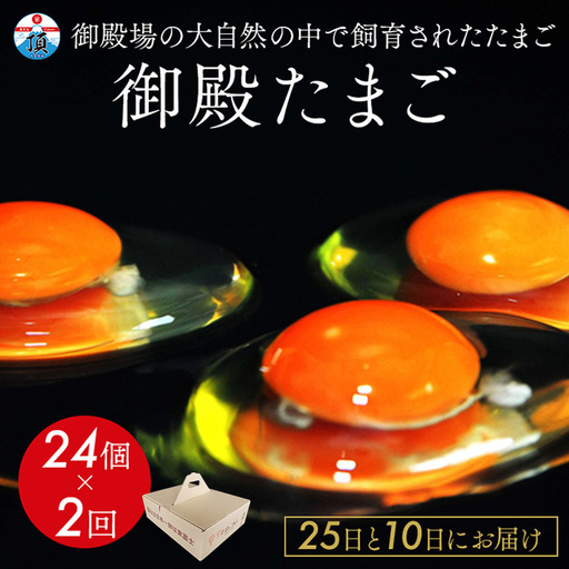 《25日と10日にお届け》御殿たまご 赤たまご 24個入×2回（破損保障含む）もみがら入 ◇ ｜ 卵 タマゴ 玉子 たまごかけご飯 生卵 鶏卵 卵焼き 国産 御殿場産 ※北海道・沖縄・離島への配送不可