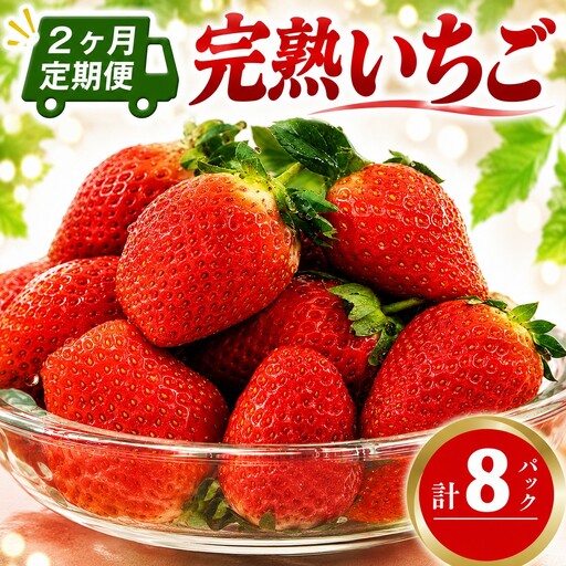 【 2ヶ月 定期便 】完熟 いちご 4パック