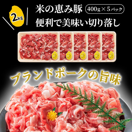 米の恵み豚/便利で美味い切り落し2kg _1178R