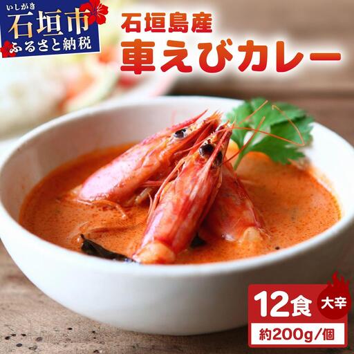 石垣島産車えびカレー（大辛）【冷凍 12食】　SK-2