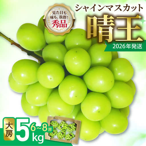 岡山県産 シャインマスカット 晴王 秀品 大房5kg【シャインマスカット】