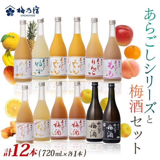 あらごしシリーズと梅酒720ml 12本 セット 梅乃宿酒造 リキュール[umyd028A]