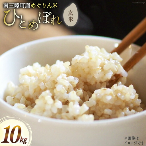 米 南三陸町産 ひとめぼれ めぐりん米 玄米 10kg