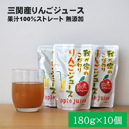三関産りんごジュース10個【奥山果樹園】[J7801]