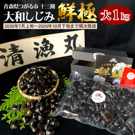 十三湖産 大和しじみ -鮮極- 大貝 1kg (500g×2パック) [0924]