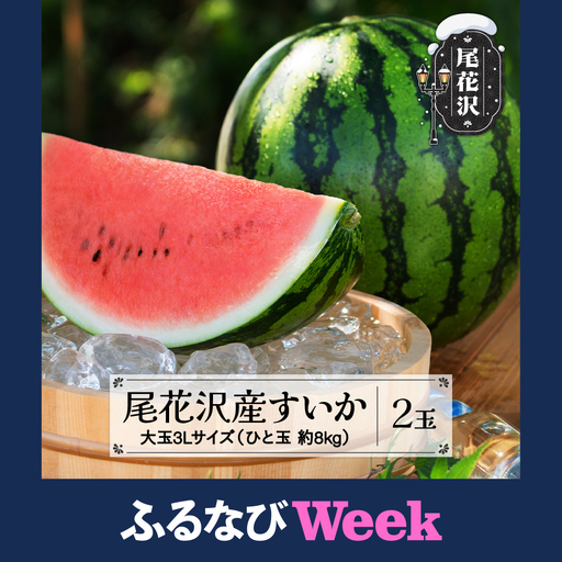 【ふるなびWEEK対象】スイカ 尾花沢産すいか 3Lサイズ 約8kg×2玉 令和8年産 nk-su3xx2