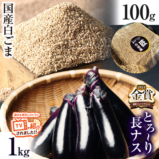 トロ〜リ長ナスと国産白ゴマセット