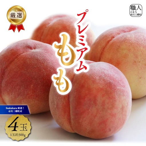 【市川三郷町産】プレミアム 桃4玉　【2027年7月中旬から発送】！Inakakara[5839-2018]
