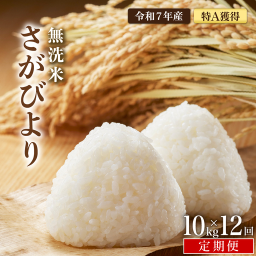 [令和7年産] ＜定期便12回＞  さがびより 無洗米 10kg×12回