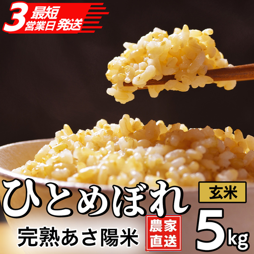 【生産者応援】 完熟あさ陽米 (玄米) 5kg ひとめぼれ 特別栽培米 令和7年産 生産農家直送 (CP031)