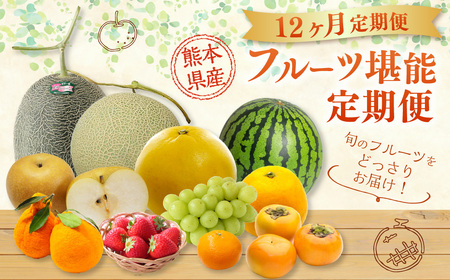 [年12回定期便]熊本県産フルーツ堪能定期便 | 果物 くだもの フルーツ 定期便 旬 デコポン みかん メロン すいか いちご 梨 柿 シャインマスカット 特産品 熊本県