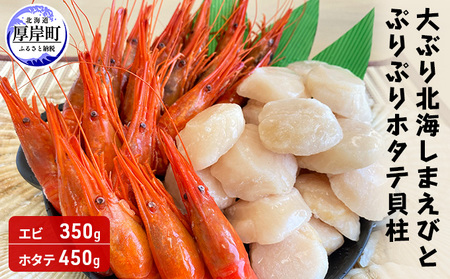 大ぶり北海しまえび 350g ホタテ貝柱 450g セット