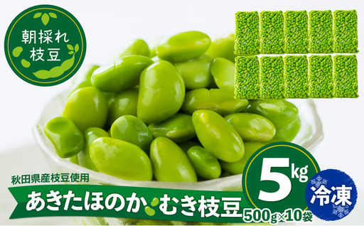 285P3201 あきたほのか 冷凍むき枝豆5kg（500g×10袋）【一般社団法人 秋田犬ツーリズム】