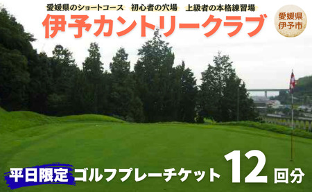 ゴルフ場 利用券 平日限定 ゴルフプレーチケット 12回分 周り放題 伊予カントリークラブ 愛媛 伊予市|F19