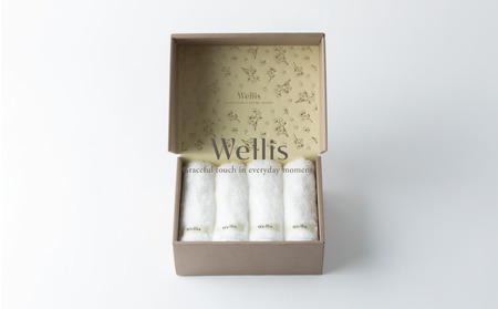 Wellis【極上の肌心地】ウォッシュタオル4枚　ギフトセット　ナチュラルホワイト（009_5043_01）