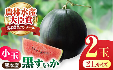 【先行予約】熊本スイカ 黒小玉スイカ2玉2Lサイズ西瓜すいかZCM009