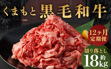 【定期便12回】A4-A5等級 くまもと黒毛和牛 切り落とし 合計 約1.5kg