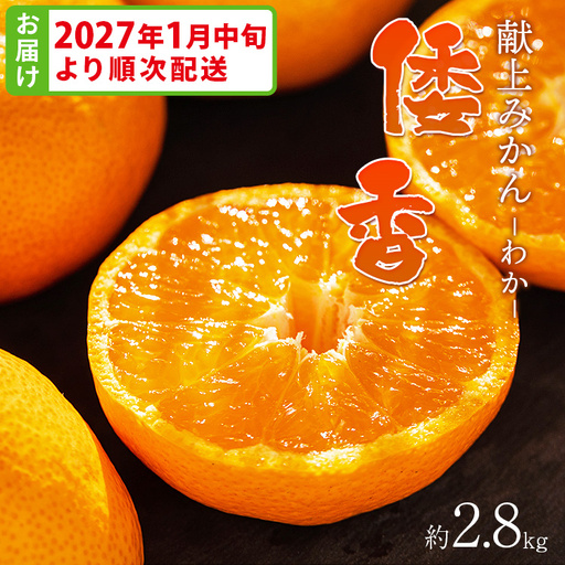 【2027年1月中旬より順次配送】献上みかん「倭香(わか)」2.8kg みかん be-0105